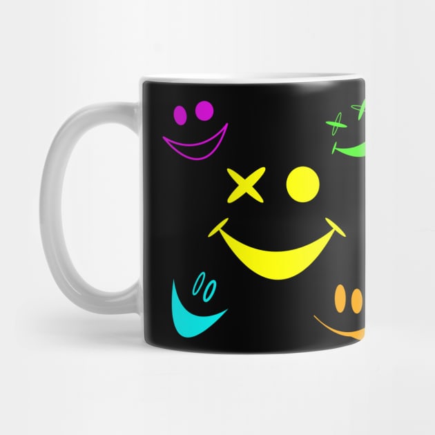 Neon Smiley Spectrum No 1 by Fun Funky Designs